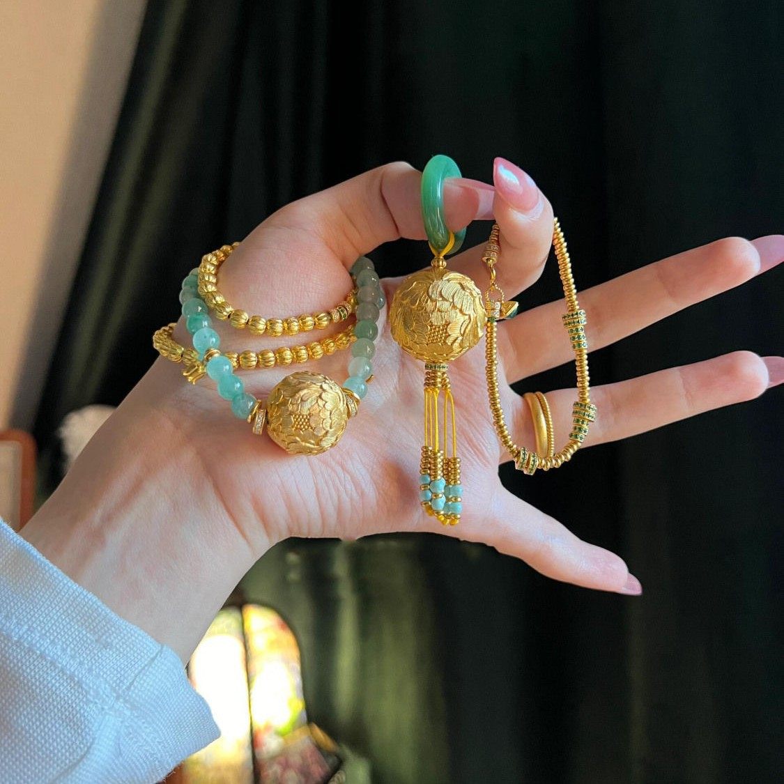 牡丹花球项链女轻奢小众高级感复古民族风毛衣链情侣时尚百搭项链,珠宝/钻石/翡翠,颈饰,淘宝优惠券,粉丝福利购,淘宝优惠卷