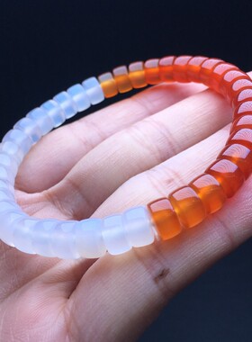 直播供货 工厂批发天然玛瑙直切药片手串文玩潮流DIY手串直播