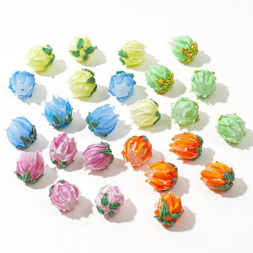 新品手工琉璃莲花彩色立体手绘diy手工饰品手链项链串珠配件材料