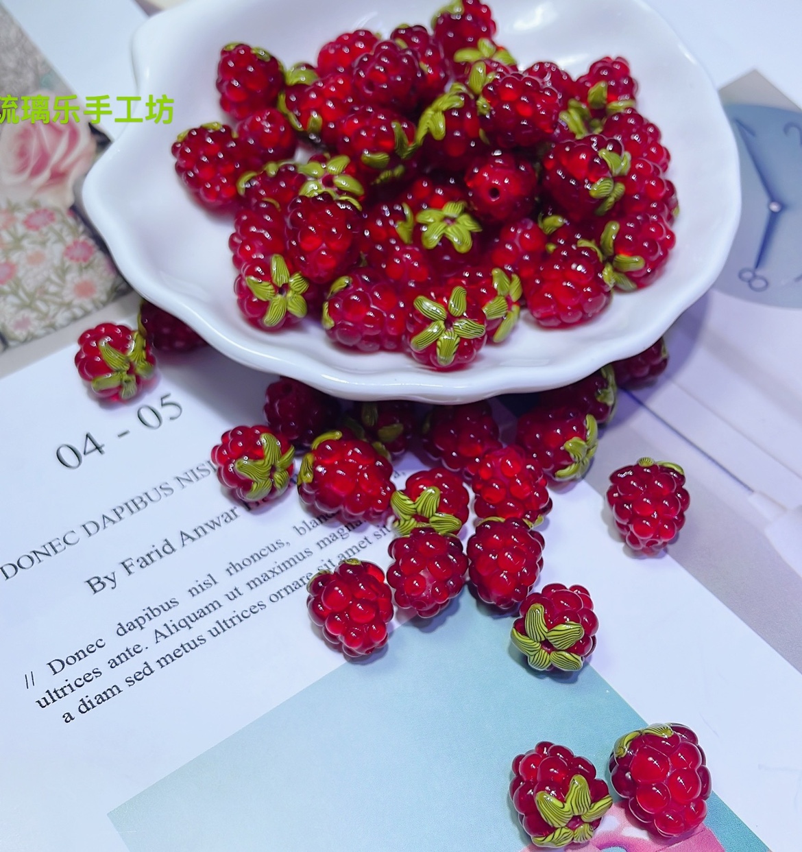 新品精品桑葚葡萄琉璃散珠 Diy手链项链耳坠水晶手工串珠材料配饰