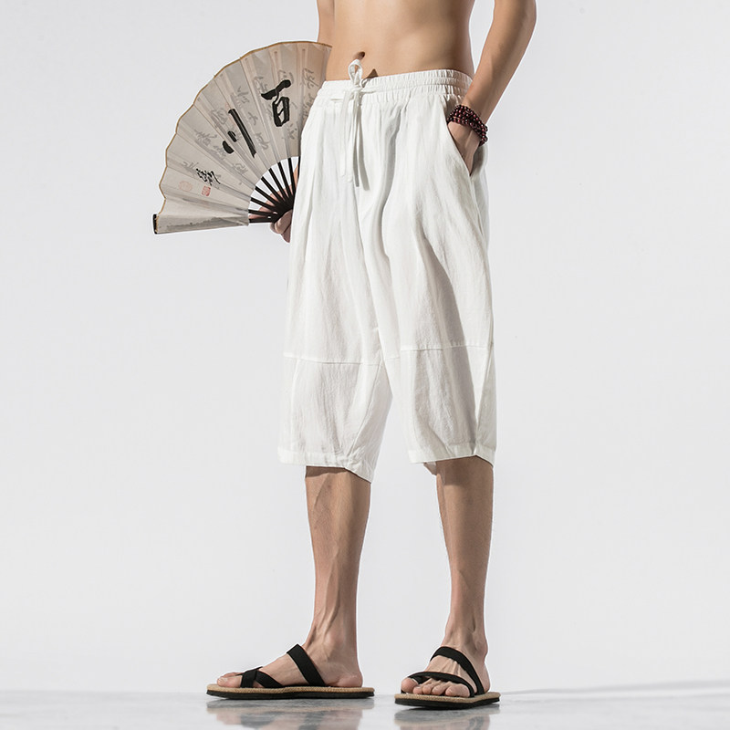 2025夏季新款棉麻风宽松休闲裤短裤拼接休闲裤DK15-P25,男装牛仔裤,电商B277(原6028)