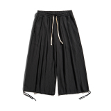 2025夏季新款风桃花皱面料宽松休闲抽九分裤K126-P55，男装休闲裤，电商B277(原6028)