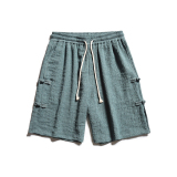 2025夏季新款风原创盘扣设计松紧腰休闲短裤DK93-P45，男装牛仔裤，电商B277(原6028)