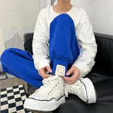 2025春夏新款港风长裤麦穗抽绳螺纹休闲裤卫裤蓝GK155-P50，男装休闲裤，电商B277(原6028)