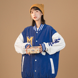 2026秋季新款中性風(fēng)原創(chuàng)燈芯絨嘻哈棒球服潮外套藍GJ19-P85，女裝短外套，電商B277(原6028)