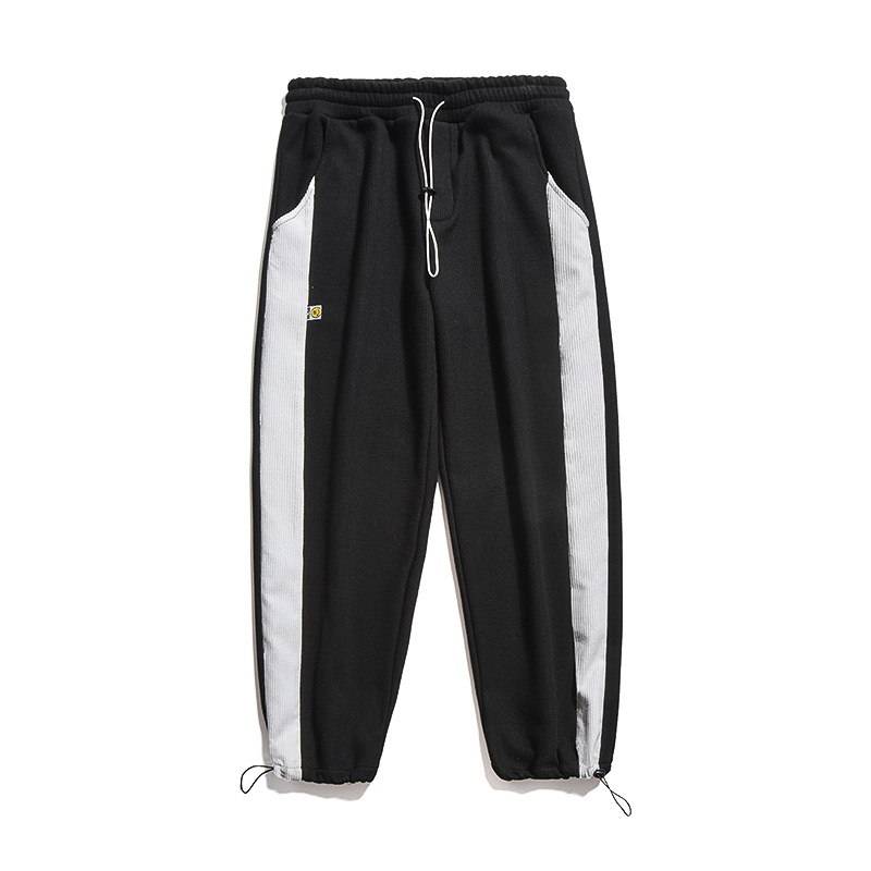 2026冬季新款华夫格拼接撞色休闲裤大码卫裤GK60-P50加绒P60,男装休闲裤,电商B277(原6028)