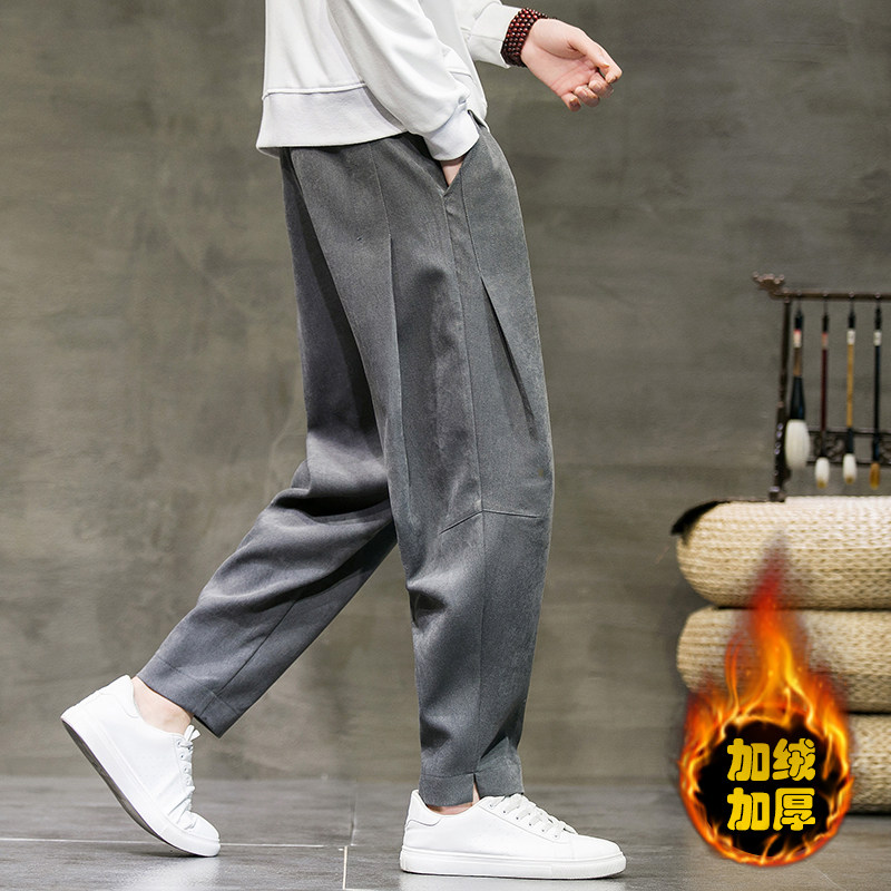 2026冬季新款风小脚加厚解构宽松休闲裤萝卜裤灰K108-P55，男装休闲裤，电商B277(原6028)
