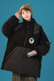 2026冬季新款港风灯芯绒拼接棉衣夹克时尚男女外套黑GM07-P125，男装夹克，电商B277(原6028)