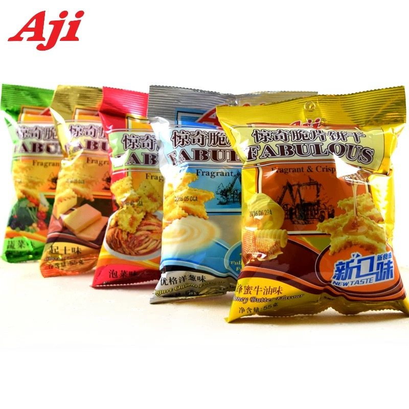 aji惊奇脆片饼干200g 芝士苏打饼咸味超好吃零食品不规则薄脆饼干