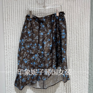 现货欧洲站2026夏季新款休闲风碎花松紧腰中长款显瘦百搭裙6151