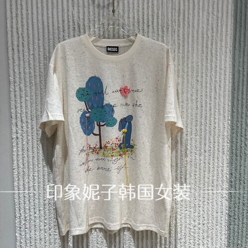 夏季卡通印花宽松短袖T恤女