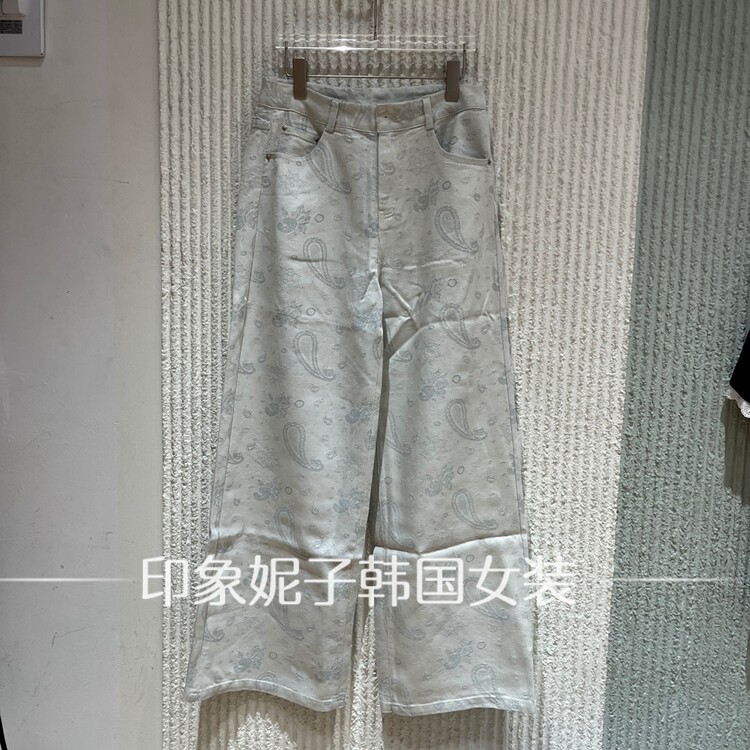 欧洲站2026夏新款时尚百搭显瘦高腰直筒阔腿裤女潮休闲裤8211