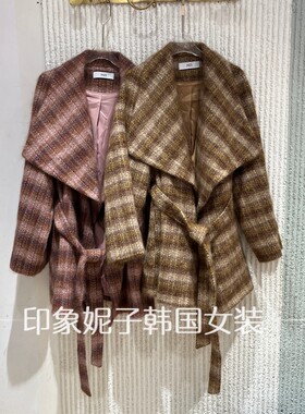 PH23冬季复古高级感中长款大衣