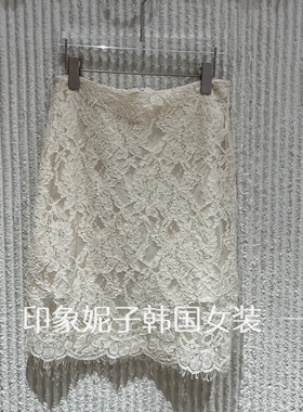 欧洲站2026夏新款法式浪漫风重工钩花蕾丝半身裙女高腰短裙267050