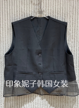 欧洲站2026夏新款时尚百搭显瘦V领蕾丝马甲女潮上衣60336