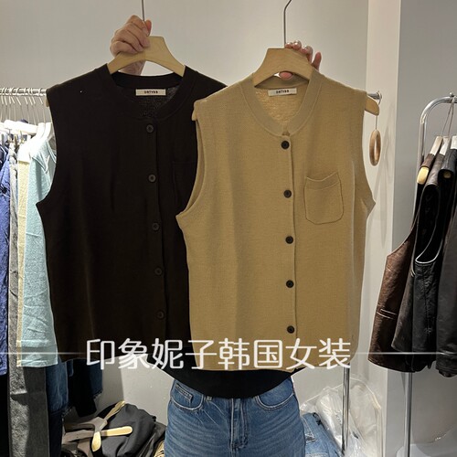 2026秋新圆领针织马甲女外搭叠穿
