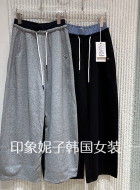 欧洲站秋季女阔腿拖地显瘦休闲裤