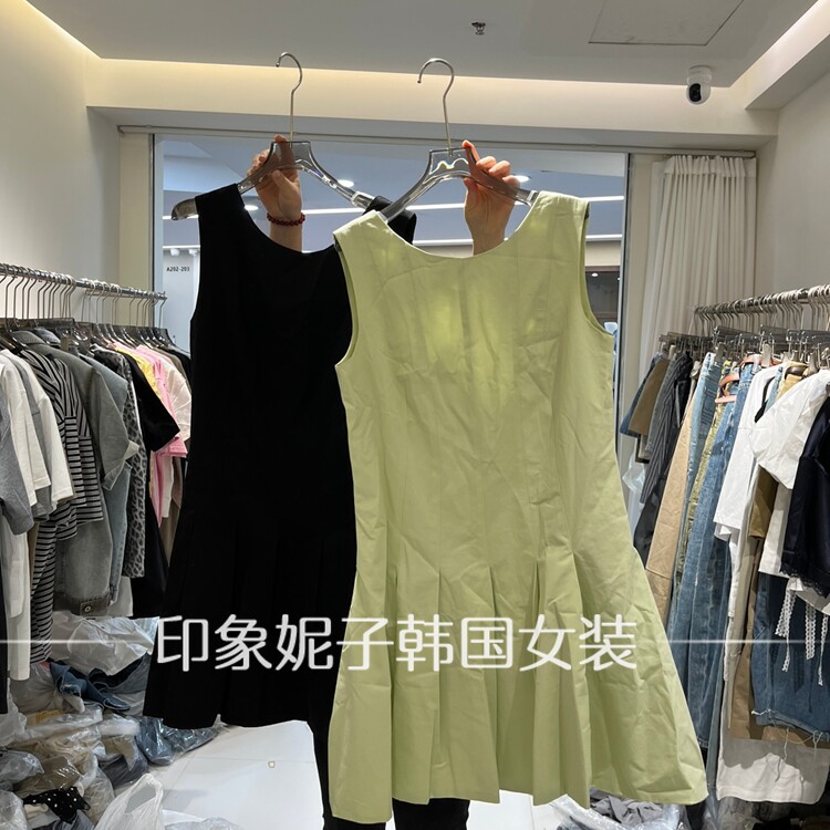 现货韩国进口2026夏季新款无袖A字女背心群
