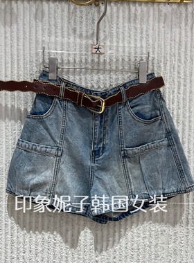 欧洲站夏季高腰显瘦牛仔短裤女