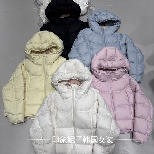 欧洲站现货2025冬季新款面包服女连帽短款羽绒服宽松百搭鹅绒服