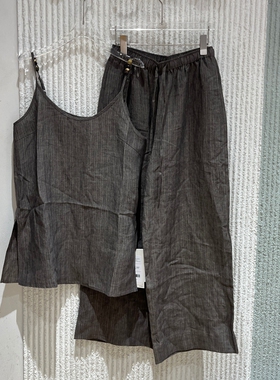 现货欧洲站2026夏新款时尚百搭吊带背心+休闲裤女潮裤套装6097