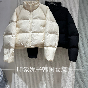 百搭立领拉链短款 时尚 鸭绒羽绒服外套女06340 新款 欧洲站2025冬季