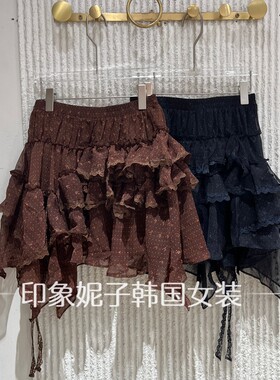 欧洲站夏新蕾丝拼接蛋糕半身裙