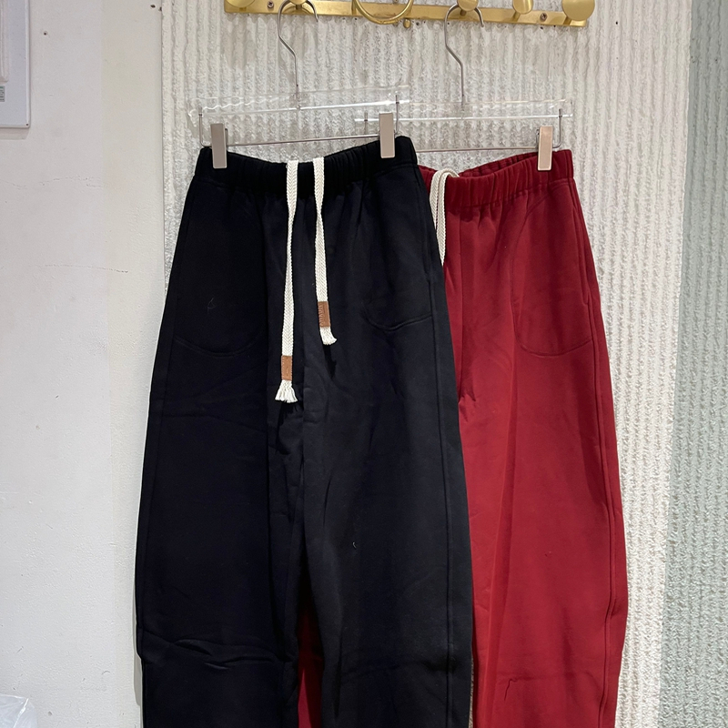 欧洲站2025冬季新款ph23时尚百搭松紧腰抽绳宽松休闲裤卫裤女5086
