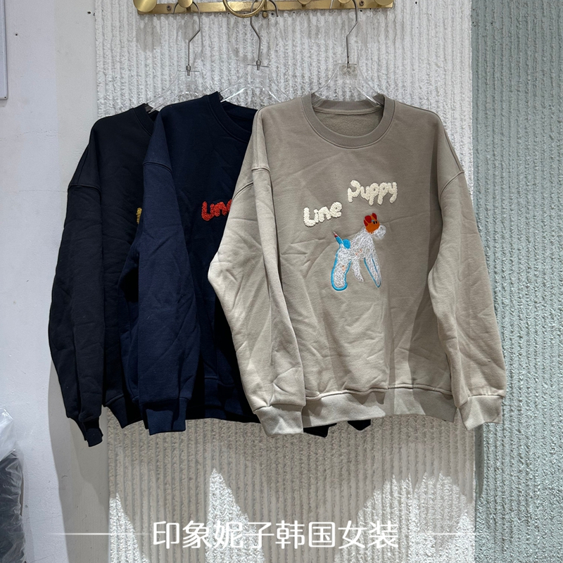 欧洲站2025冬季新款MYPH时尚圆领卡通字母宽松休闲加绒卫衣女1819