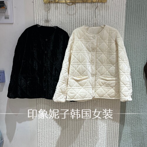 欧洲站2026秋季菱格短外套女款
