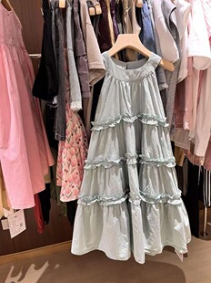 女童森系无袖连衣裙夏季高级感2026新款洋气儿童女宝裙子蓝色粉色