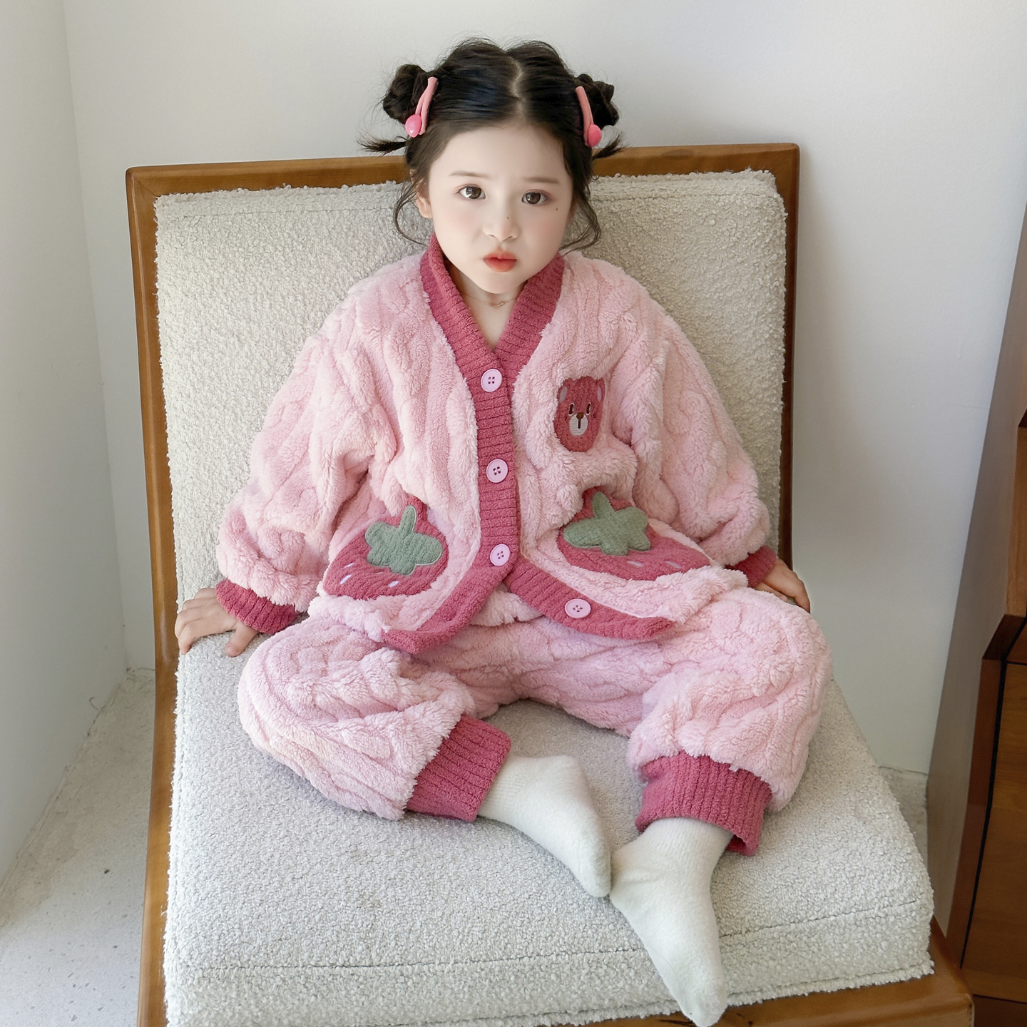 女童超可爱加绒加厚家居服睡衣
