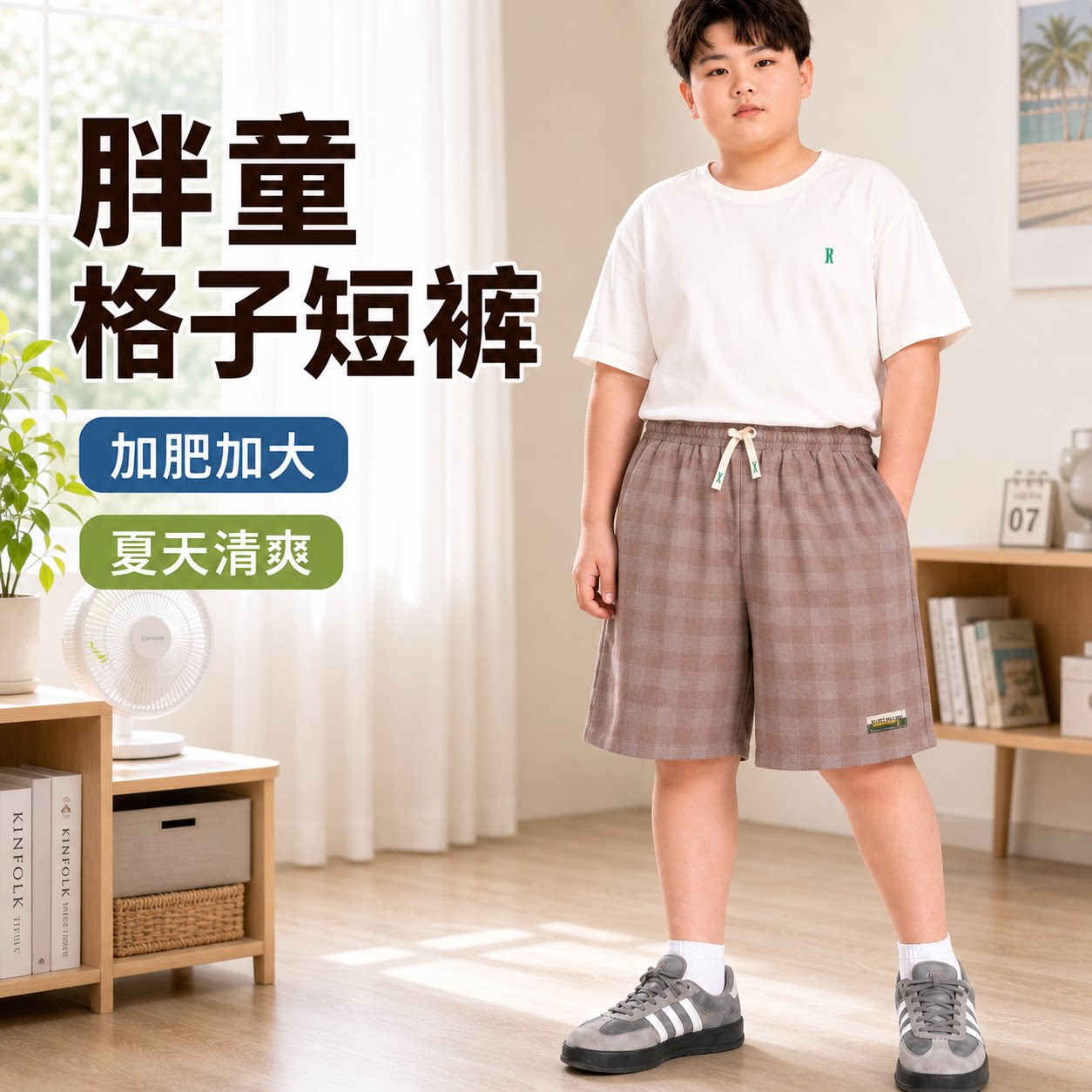 胖童短裤加肥加大夏季薄款男大童中裤胖男孩大码童装胖儿童五分裤