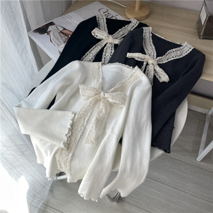 蝴蝶结 女甜甜 毛衣上衣潮 奶呼呼软糯针织衫 SA小树2025新年款