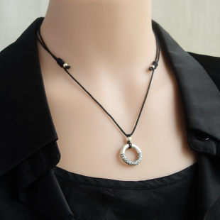 足银999平安扣吊坠男纯银乾坤圈挂坠祥云女复古半实心复古项链