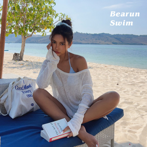 BEARUN SWIM  防晒泳衣罩衫女2026比基尼海边穿搭沙滩圆领上衣