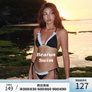 女2024新款 BEARUN 蕾丝挂脖分体泳衣套装 SWIM 度假比基尼性感泳装