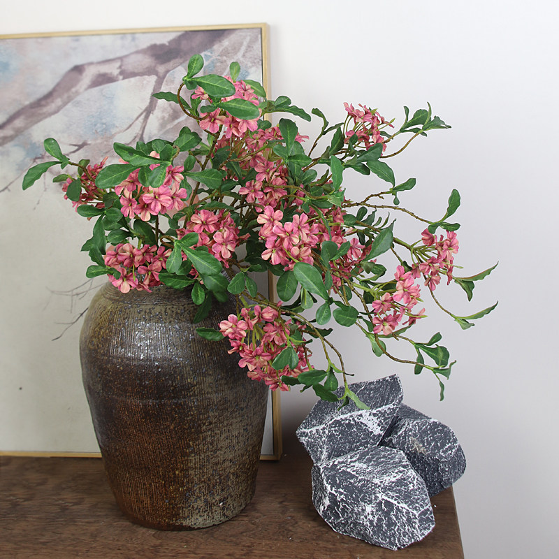 高品质蓝色系假花蓝雾花仿真花高端绢花装饰花餐桌花雪花樱短绣球