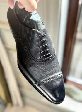 固伦新款夏季小圆头乐福layman手工皮底固特异一脚蹬法国小香猪皮