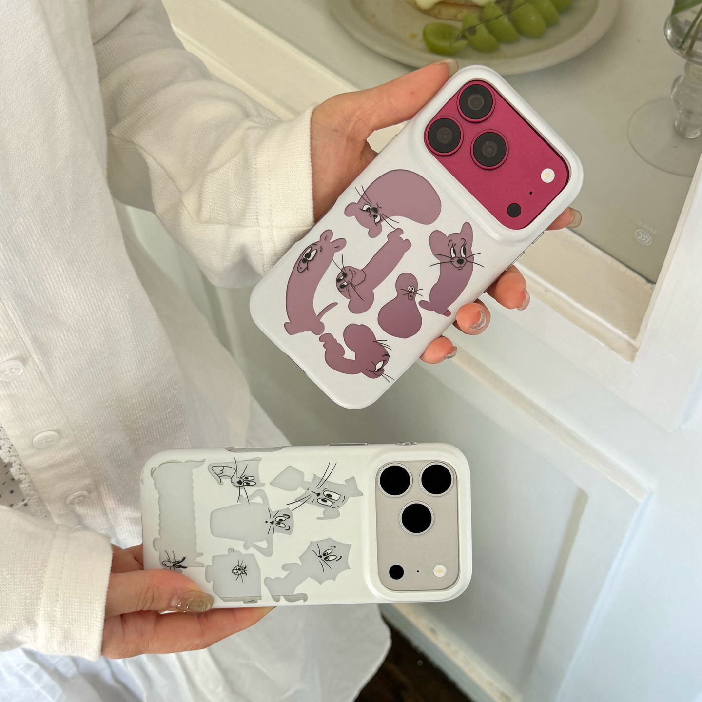 可爱猫咪表情情侣IMD双层适用苹果18promax手机壳iphone17新款15pro女款16pm全包保护壳18pro保护套外壳图片