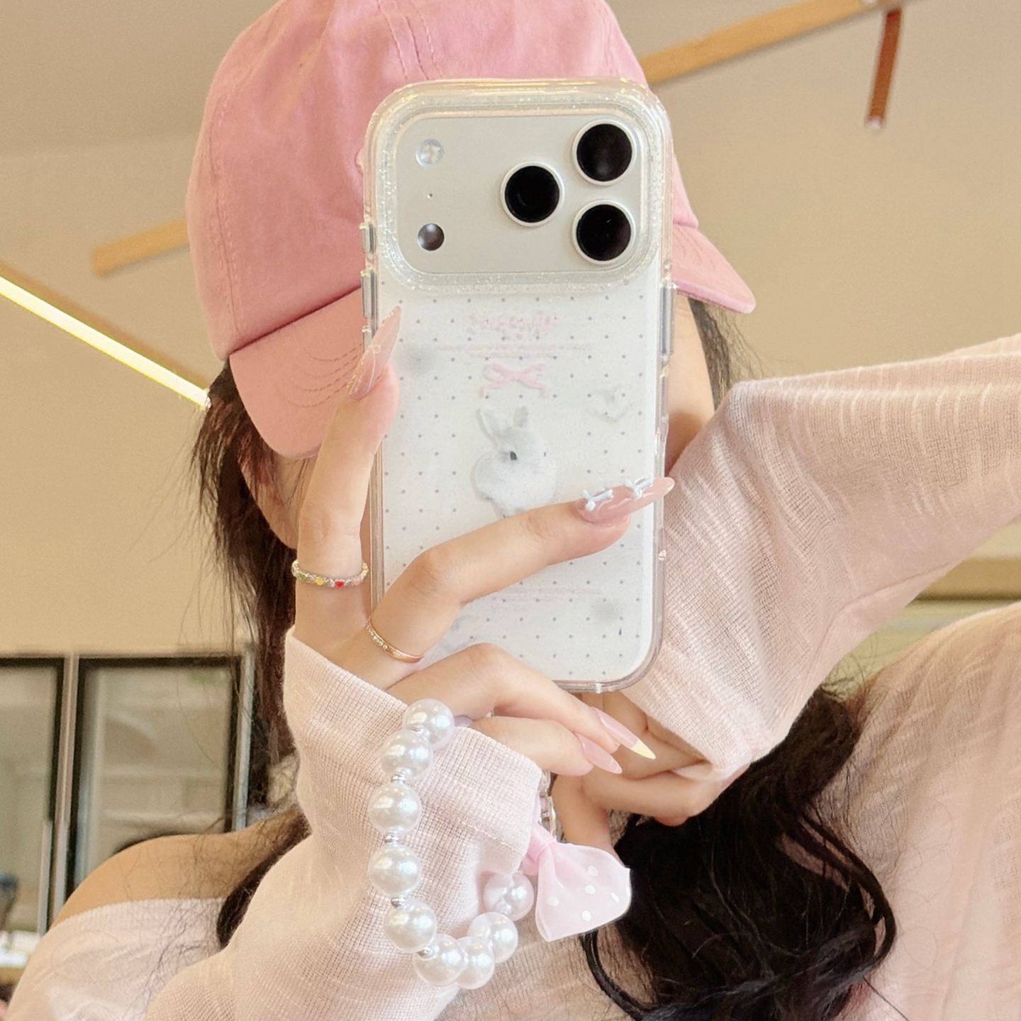 趣味细闪小星星可爱兔子适用iPhone17ProMax手机壳少女心苹果16pro新款15PRO女款小众18PROMAX/13/14保护套图片