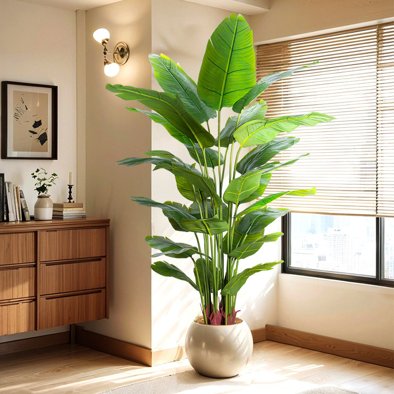 天堂鸟客厅大型摆件室内盆栽仿真绿植高端轻奢仿生花装饰树假植物