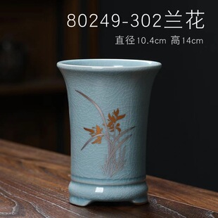 哥窑花盆陶瓷开片兰花专用蝴蝶兰绿植造景室内吊兰微景观多肉老桩