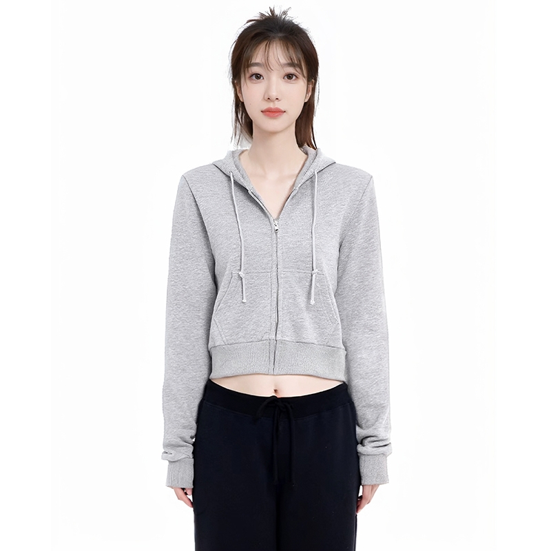 bm卫衣外套女短款美式连帽上衣