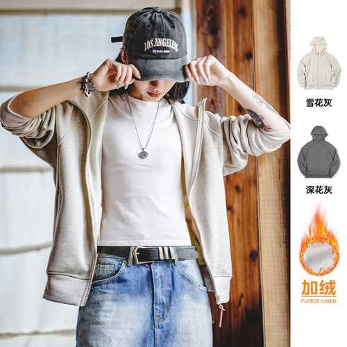 美式休闲摇粒绒连帽卫衣马登女装
