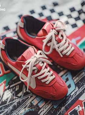 马登女装红色赛车鞋复古薄底德训运动休闲鞋平底阿甘板鞋女子春季