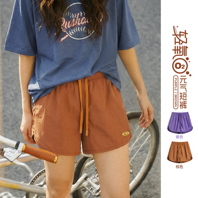马登美式防走光轻薄速干跑步运动短裤健身户外穿休闲短热裤女士夏