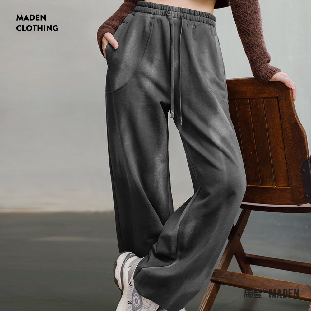 马登仿蜡染卫裤grunge风抽绳休闲裤运动直筒裤松弛感长裤子春季女,女装/女士精品,卫裤,淘宝优惠券,粉丝福利购,淘宝优惠卷