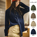 女 衬衣上衣秋季 马登巴恩风复古灯芯绒衬衫 宽松内搭休闲翻领长袖