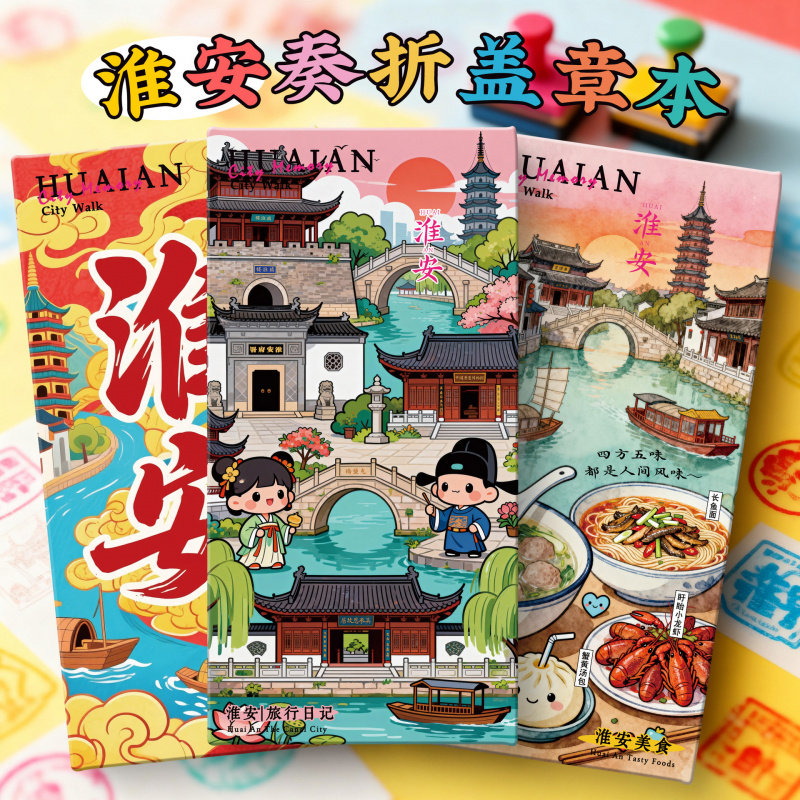 新品【淮安盖章本】文创旅行打卡